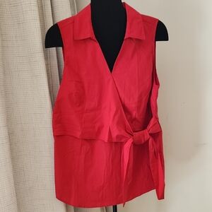 Coldwater Creek Red Sleeveless Blouse